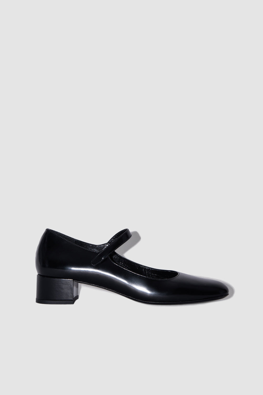 Ginny Black Semi Patent Leather Mary Jane Pump