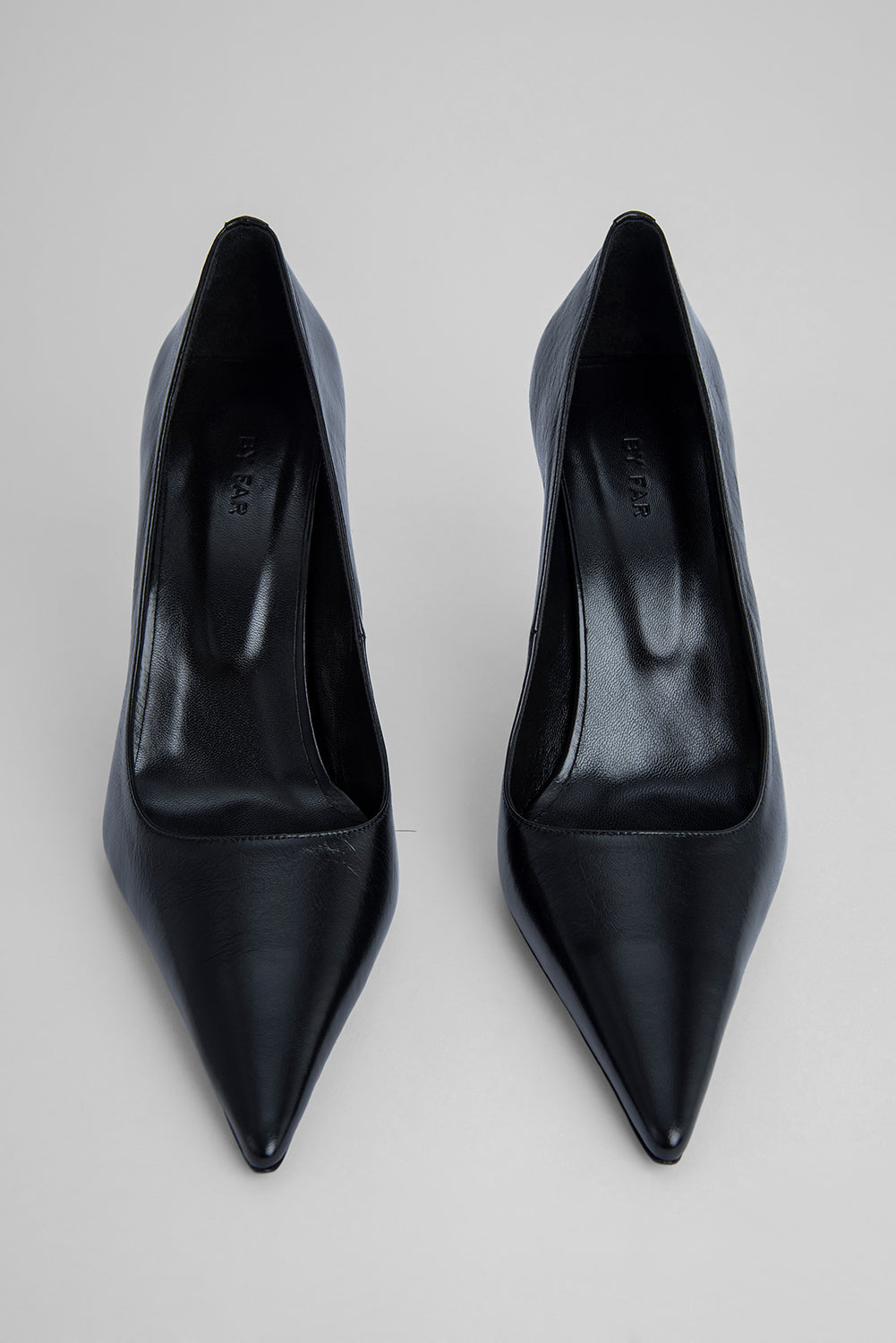Viva Black Creased Leather Pump