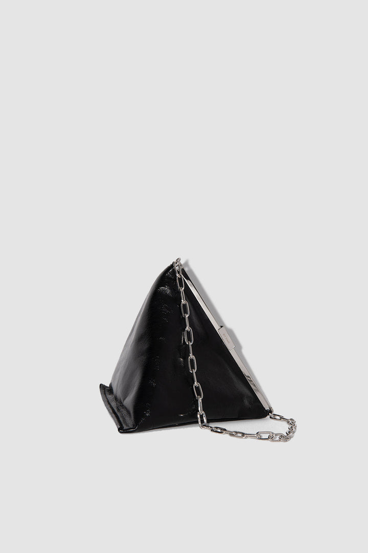 Prisma Black Creased Leather Top-Handle Bag