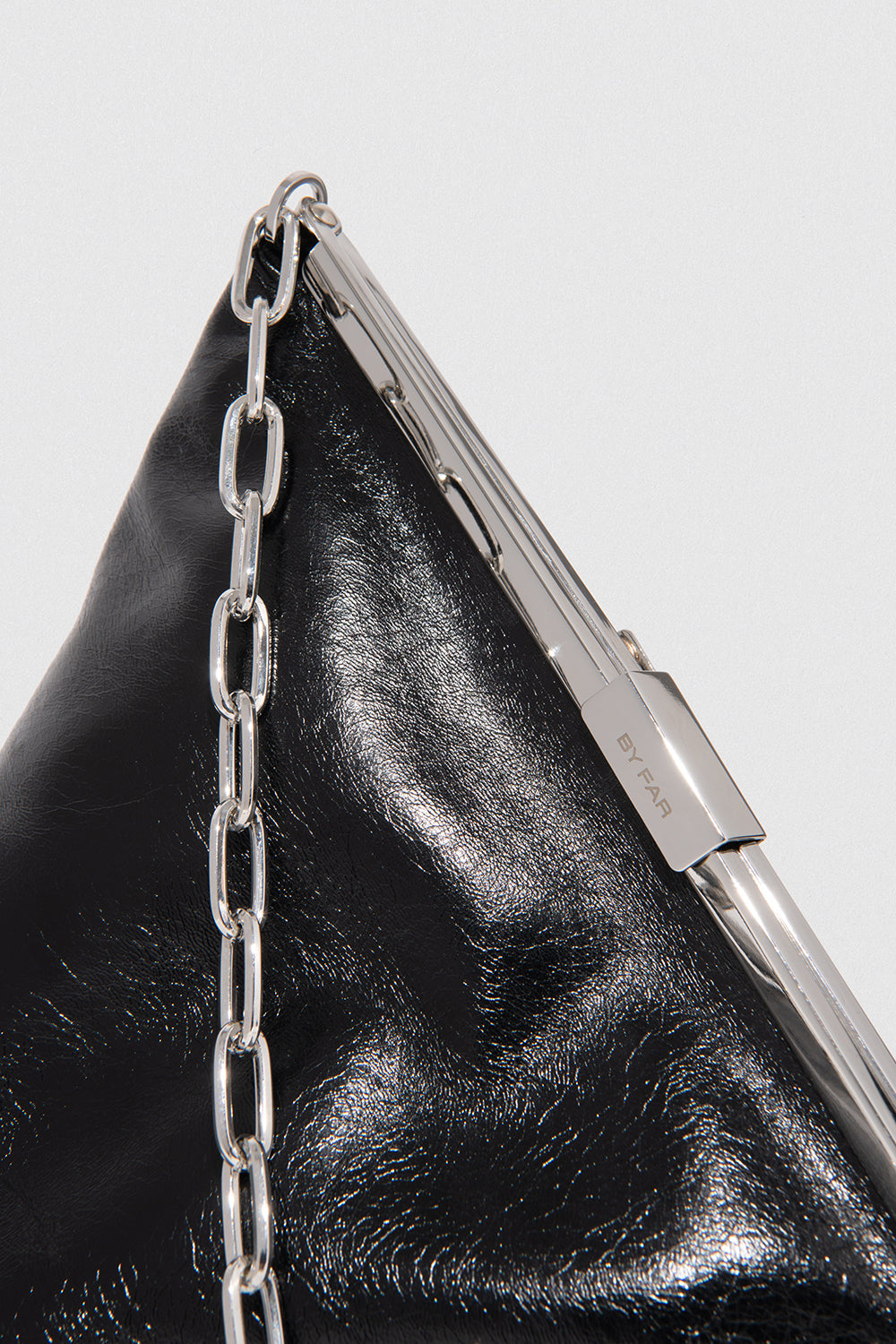 Prisma Black Creased Leather Top-Handle Bag