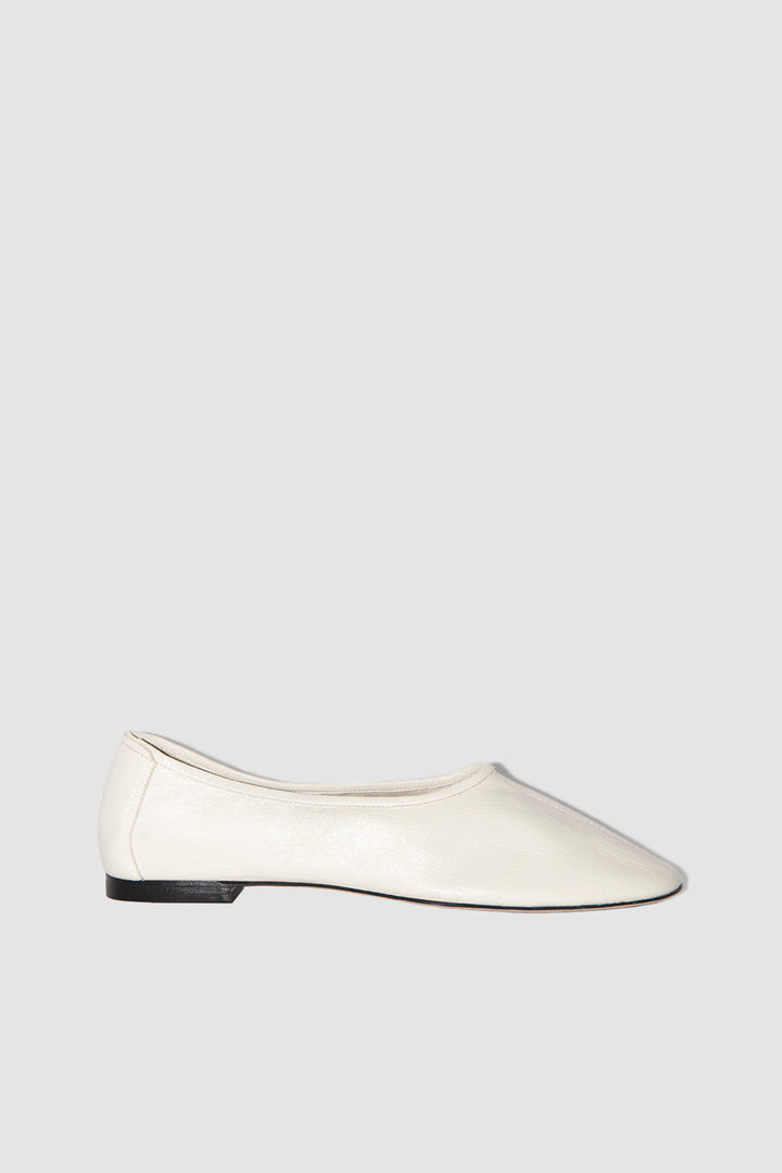 Prudence Limewash Creased Leather Ballet Flat
