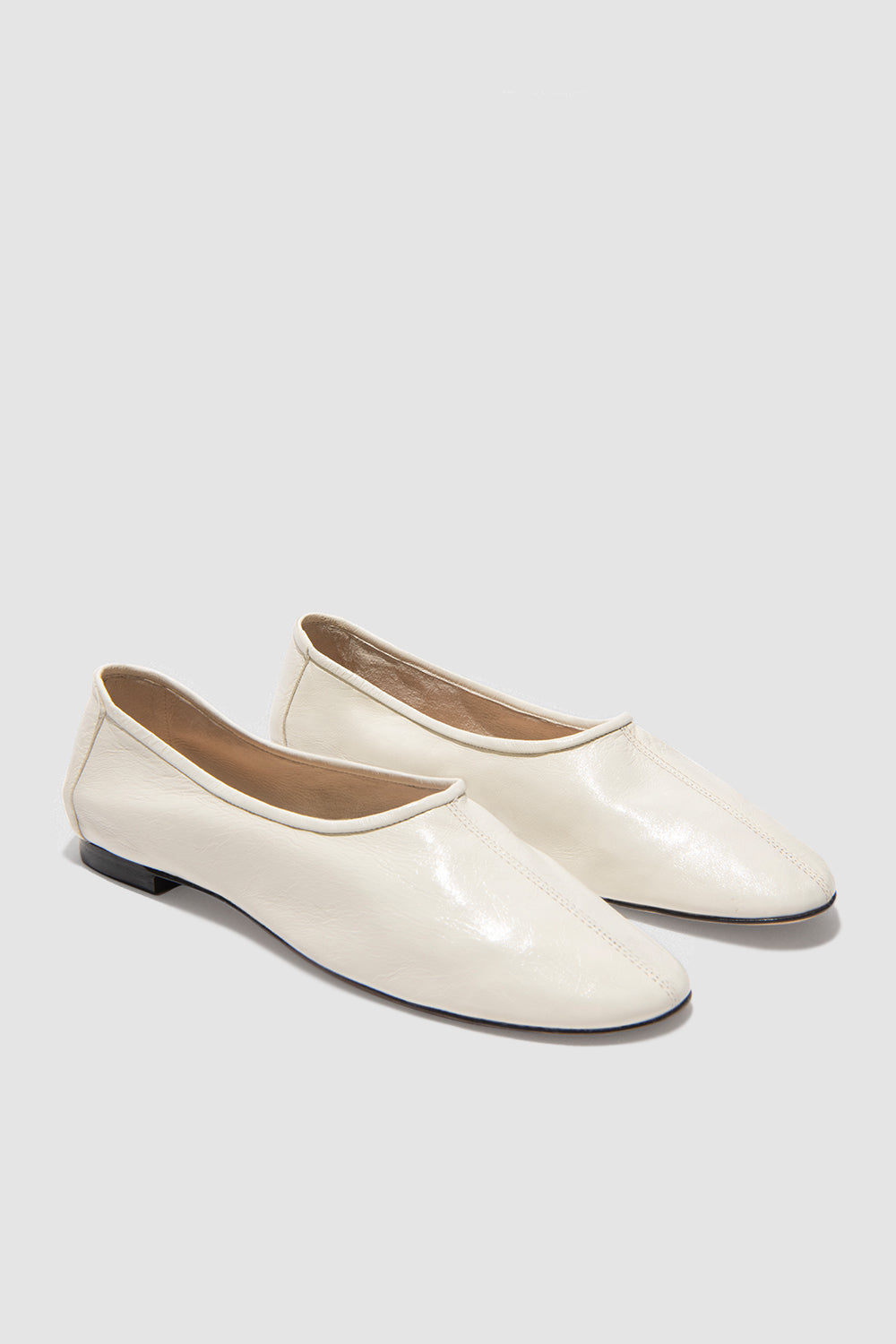 Prudence Limewash Creased Leather Ballet Flat