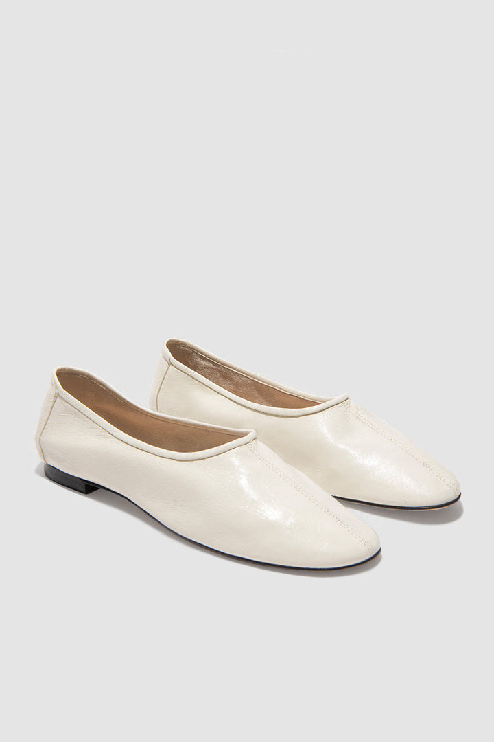 Prudence Limewash Creased Leather Ballet Flat