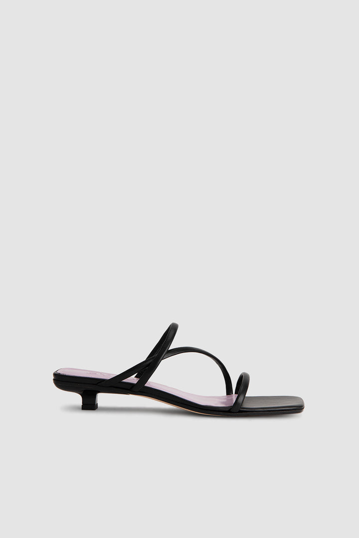 Morena Black Nappa Leather Mule