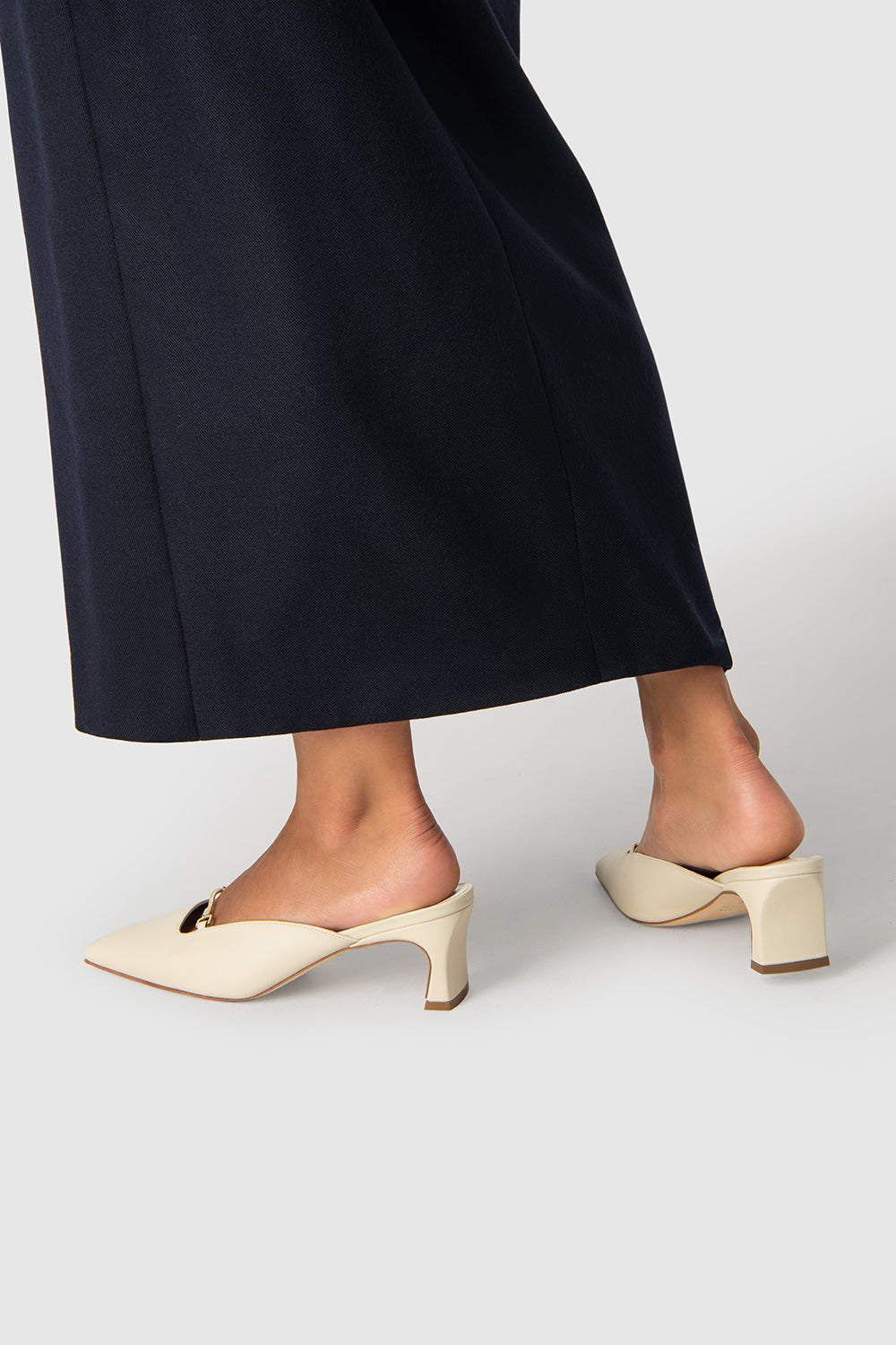 Leda Limewash Lamb Nappa Leather Mule