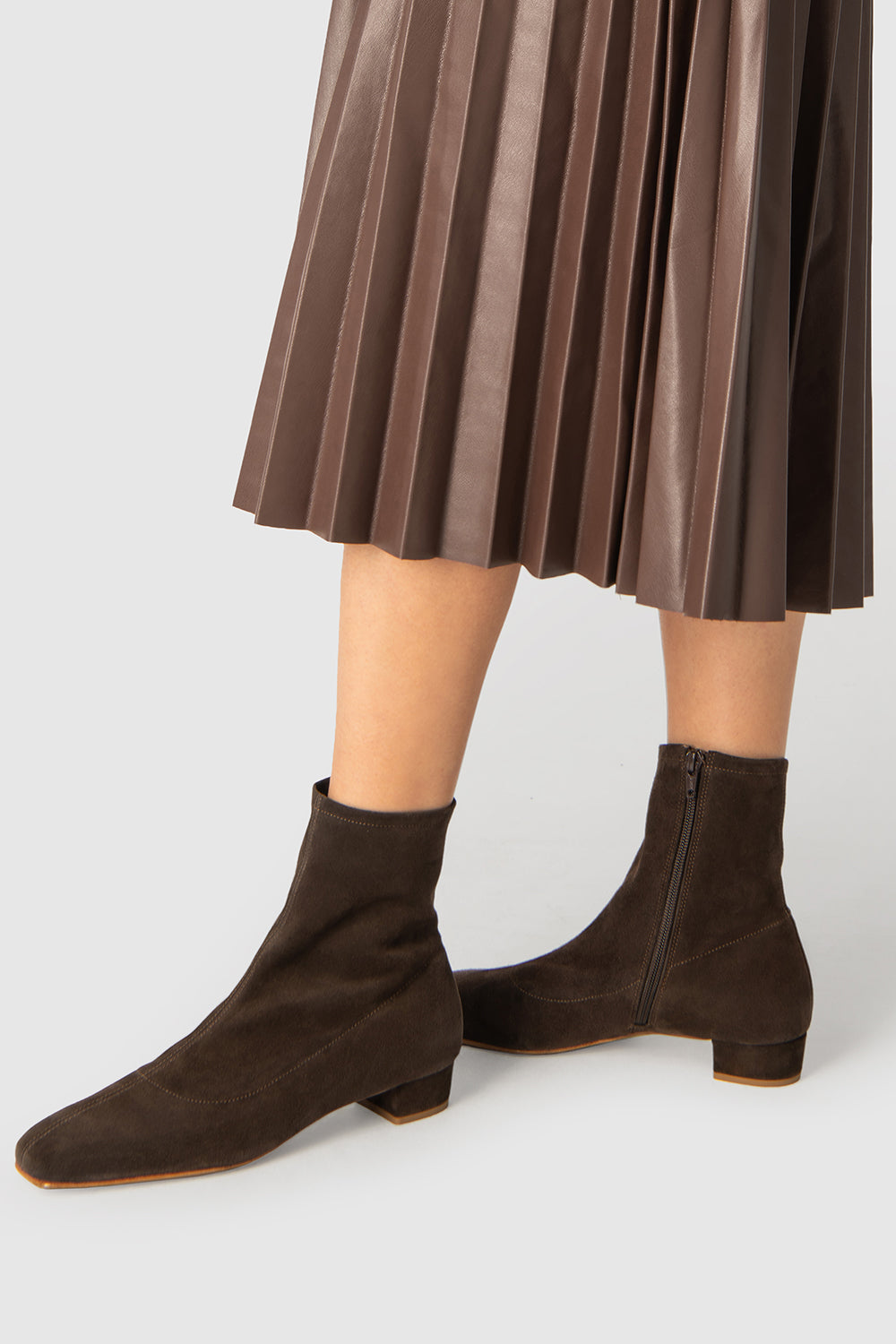 Este Ristretto Suede Leather Ankle Boot