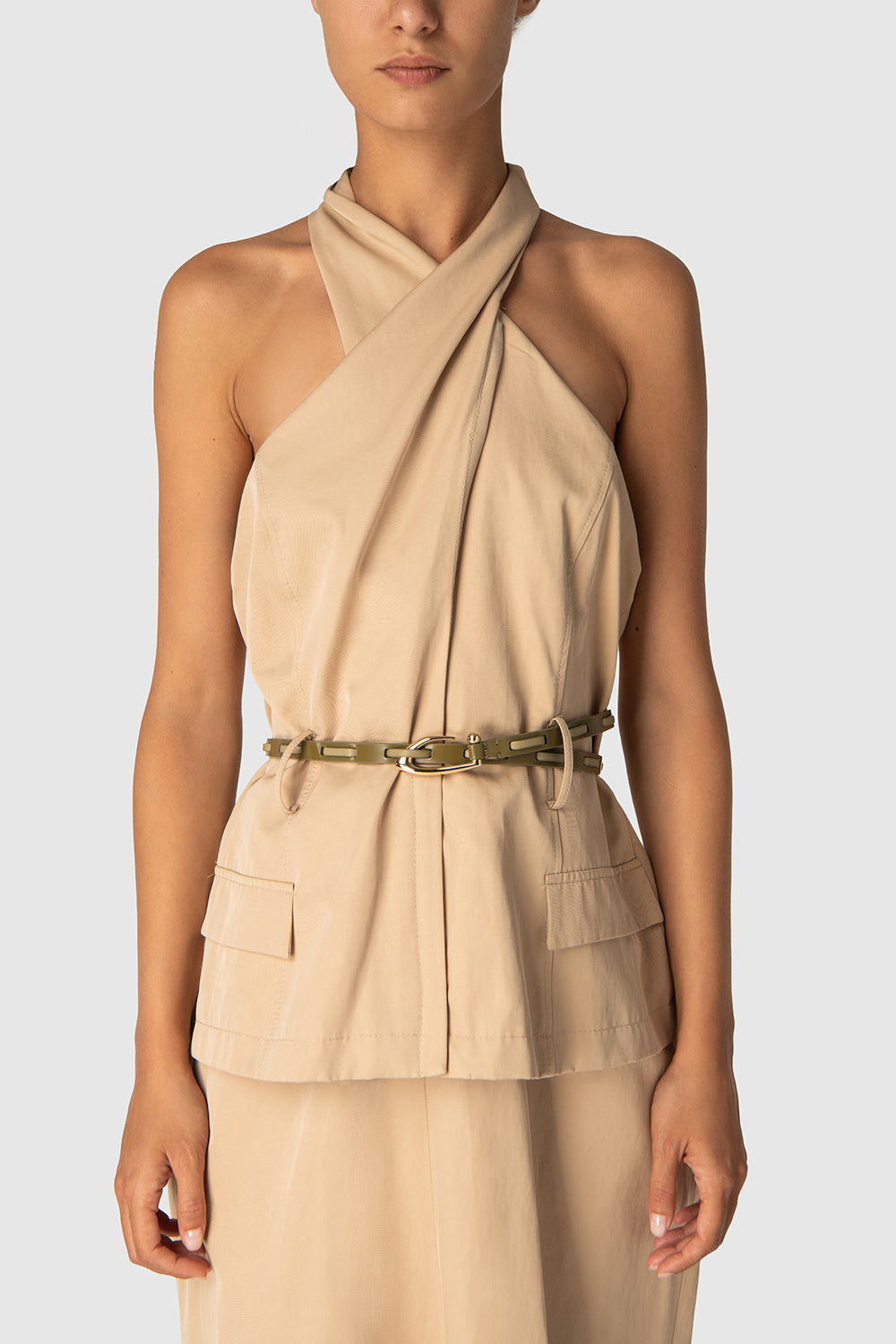 Chimera Interlaced Mangrove Semi Patent and Nappa Leather Belt