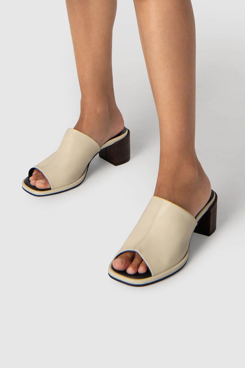 Francisco Limewash and Ristretto Leather Mule