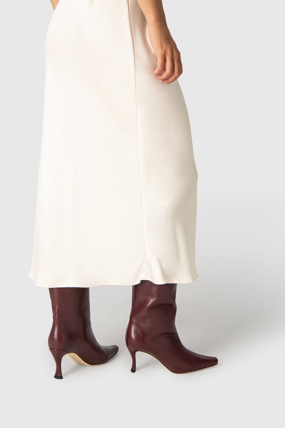 Stevie 42 Sour Cherry Lamb Nappa Leather Knee-High Boot