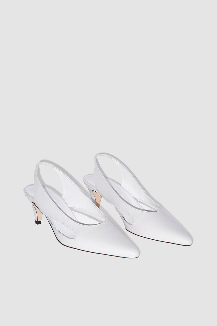 Runa Burrata Creased Calf Leather Slingback Pump