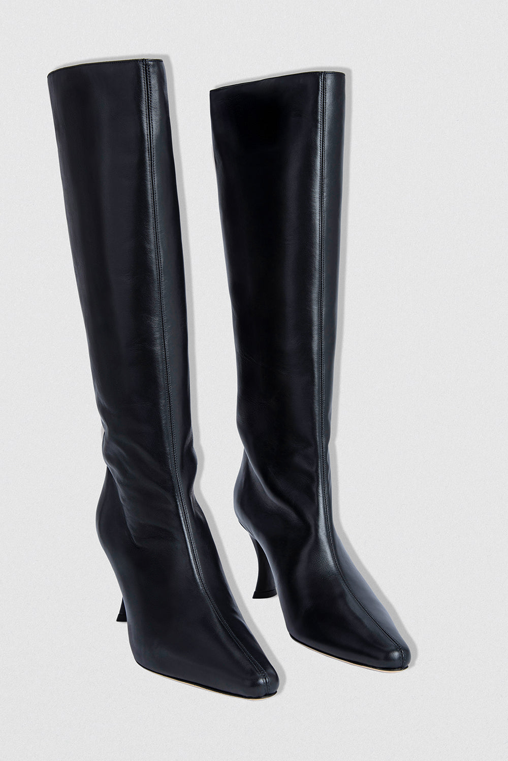 Stevie 42 Black Smooth Calf Leather Knee-High Boot