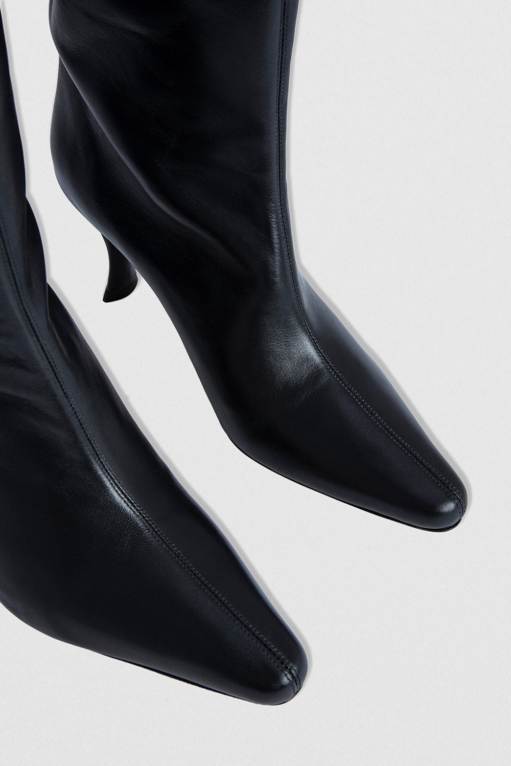 Stevie 42 Black Smooth Calf Leather Knee-High Boot
