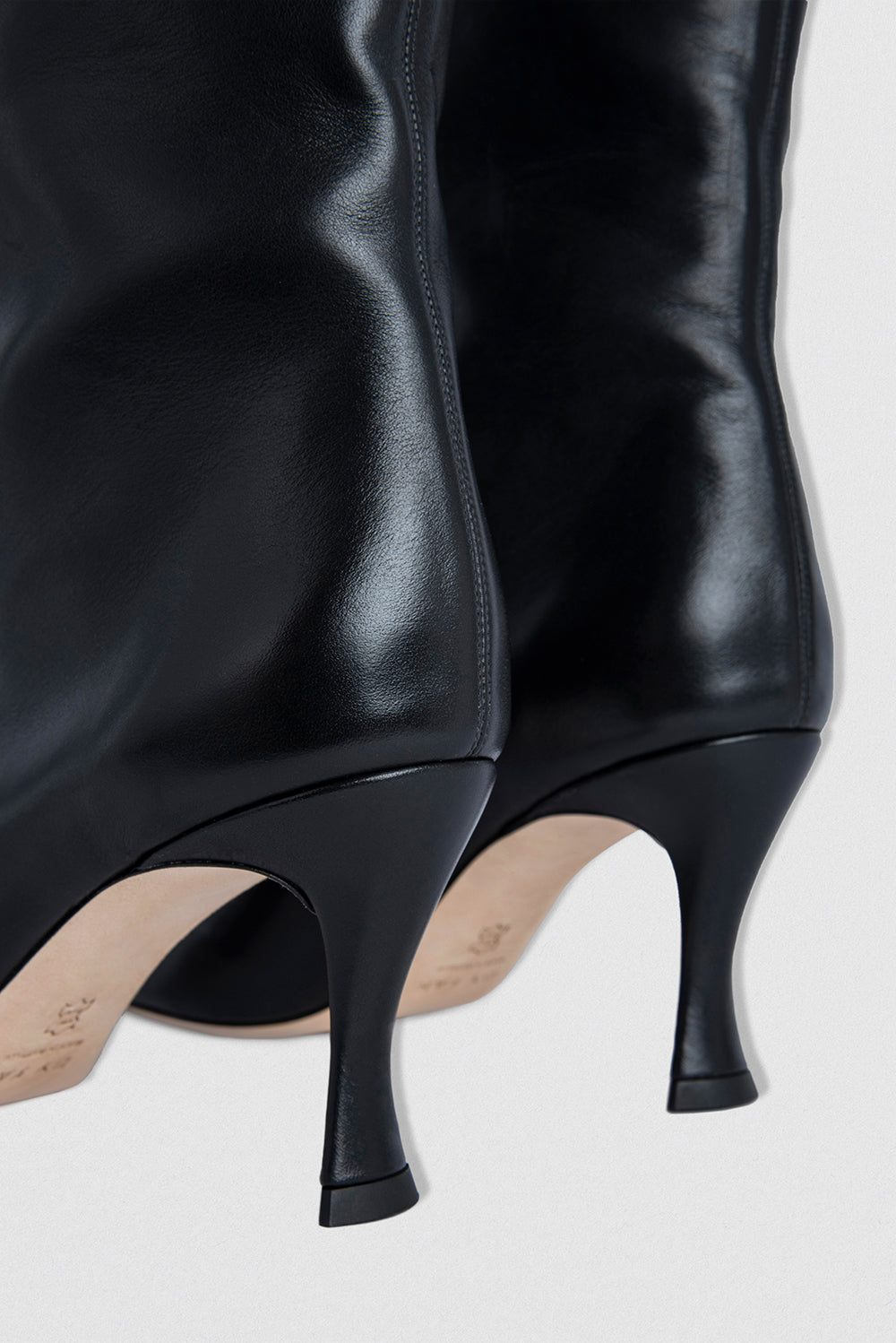 Stevie 42 Black Smooth Calf Leather Knee-High Boot