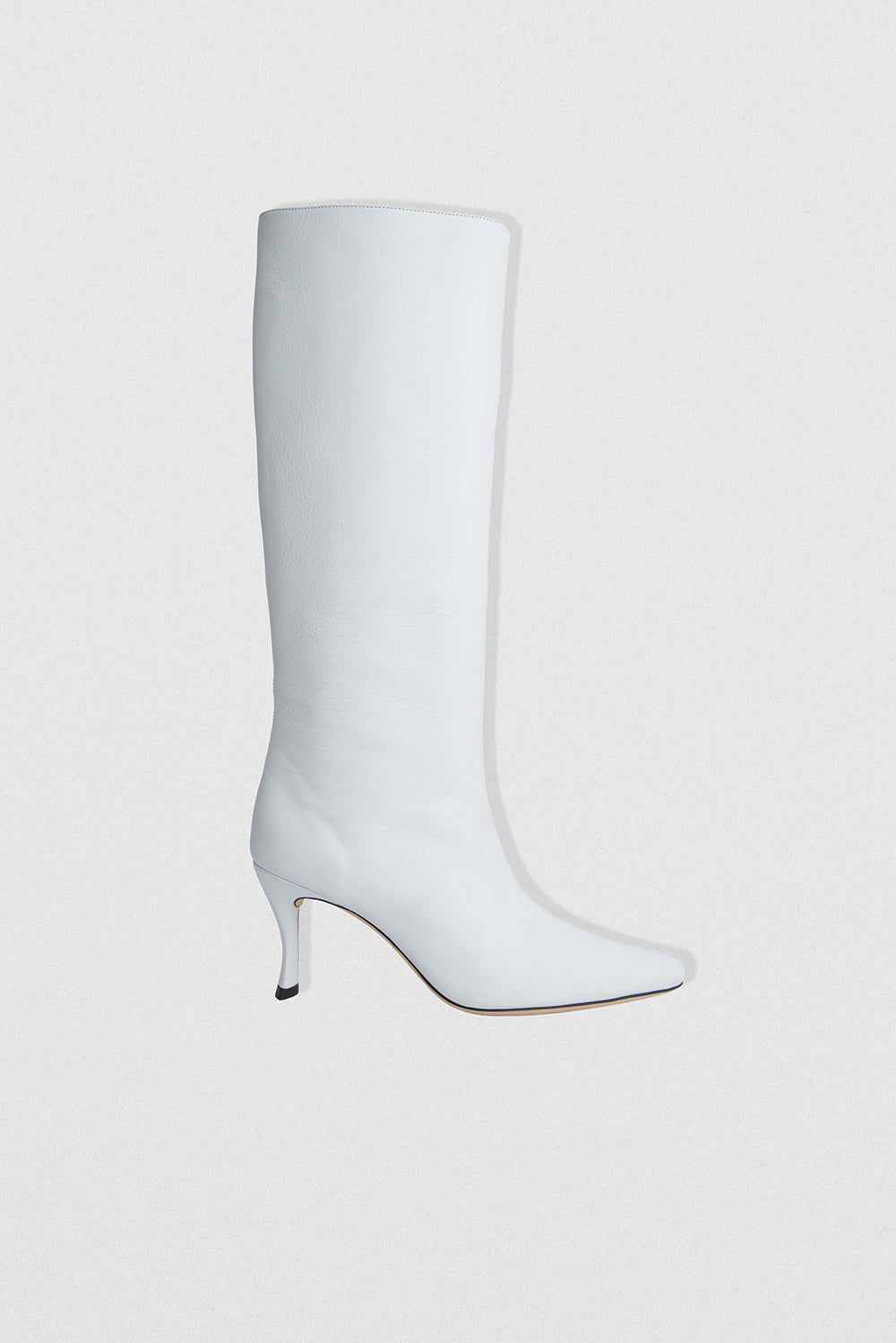 Stevie 42 White Nappa Leather Knee-High Boot