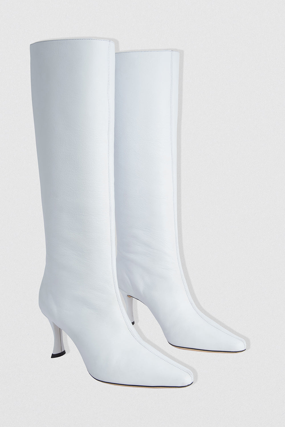 Stevie 42 White Nappa Leather Knee-High Boot