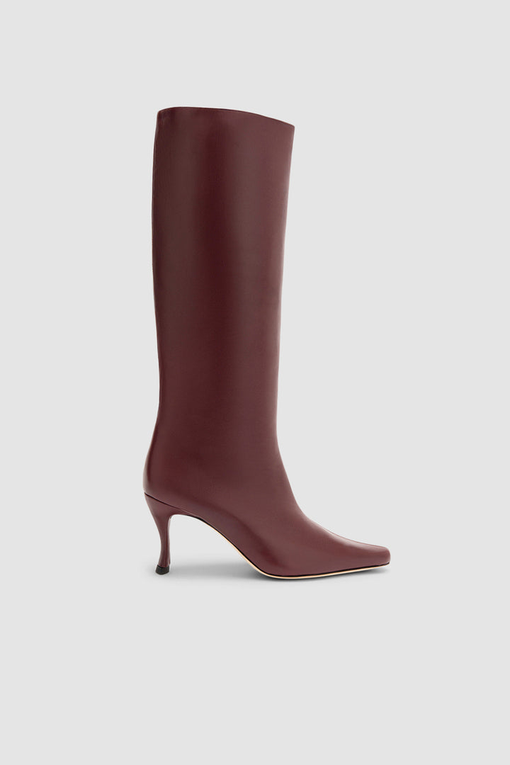 Stevie 42 Sour Cherry Lamb Nappa Leather Knee-High Boot