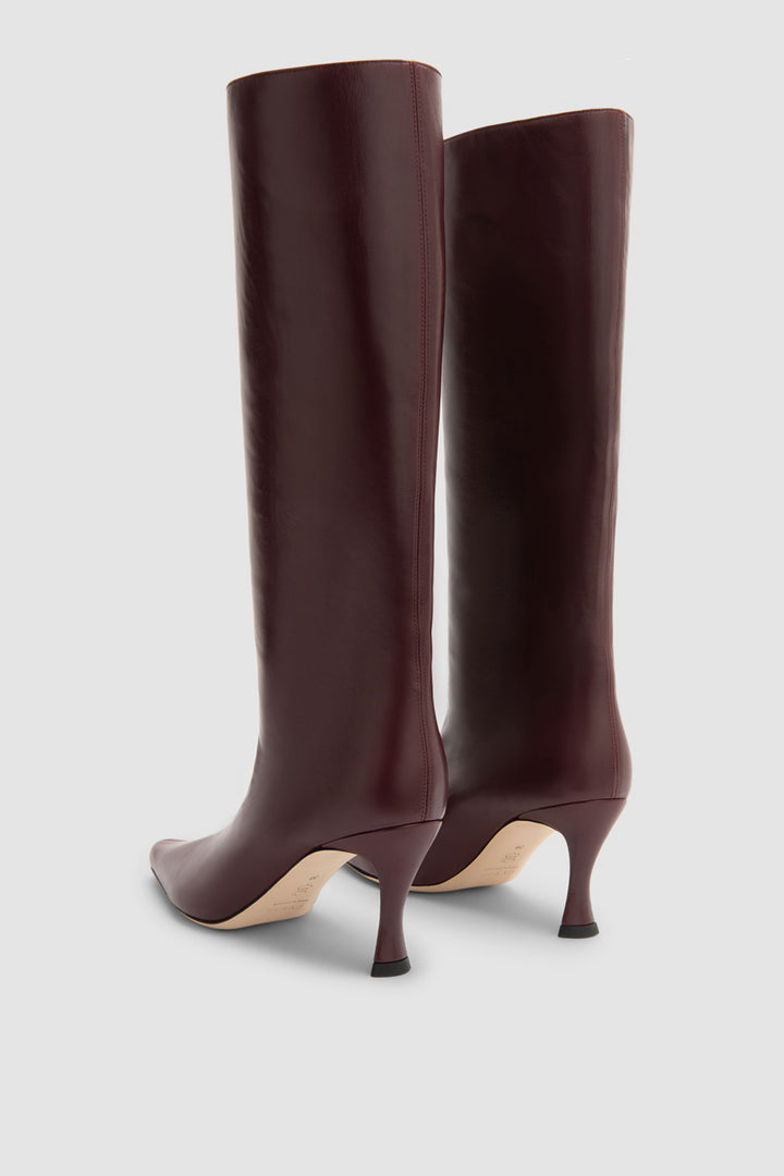 Stevie 42 Sour Cherry Lamb Nappa Leather Knee-High Boot