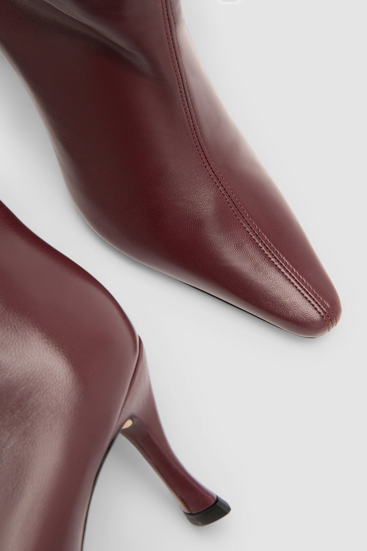 Stevie 42 Sour Cherry Lamb Nappa Leather Knee-High Boot