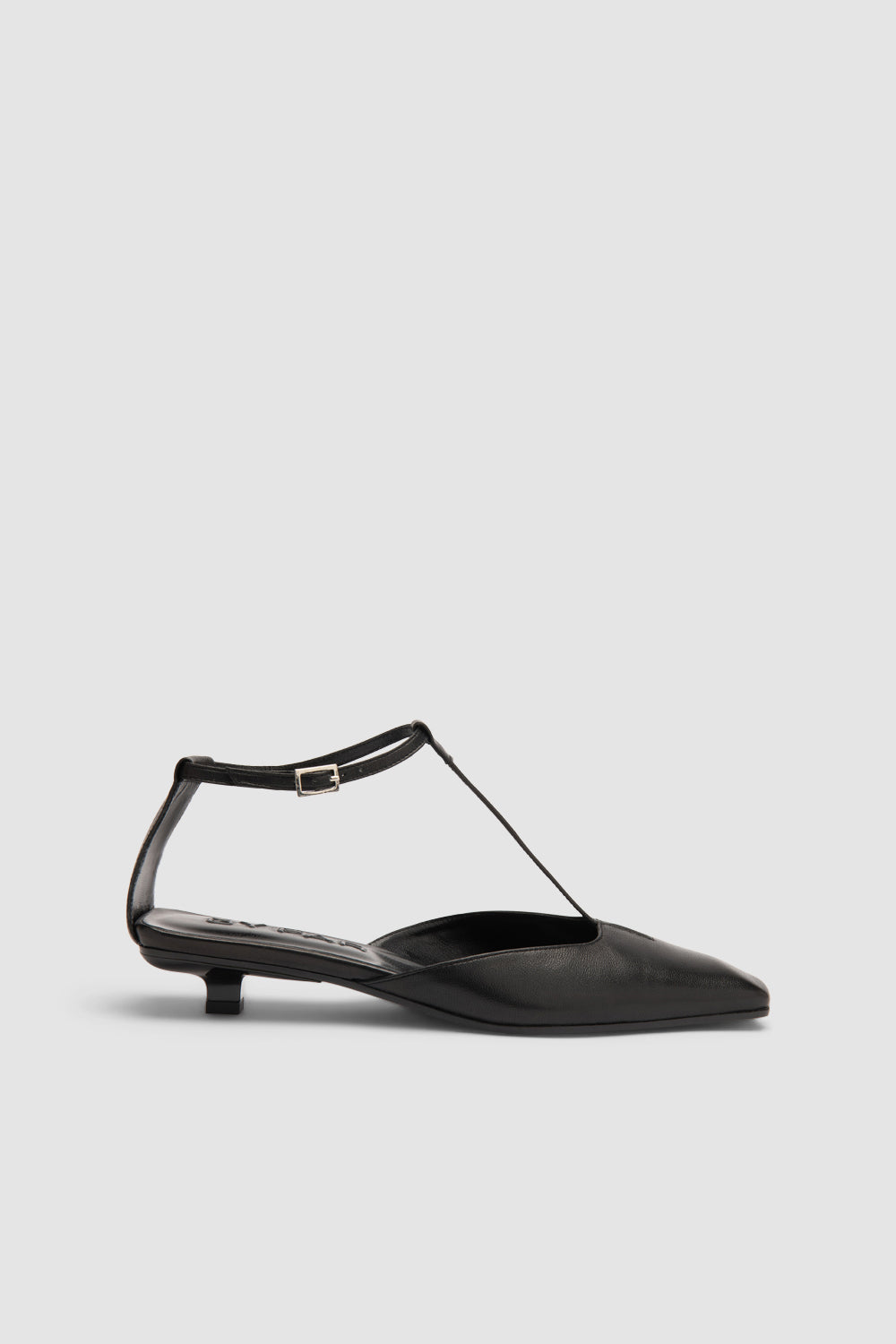 Tao Black Lamb Nappa Leather Kitten Heel