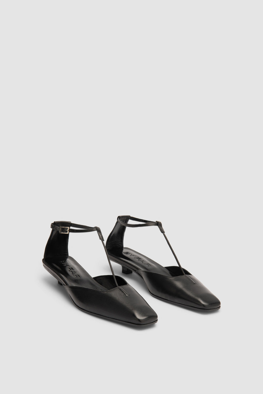 Tao Black Lamb Nappa Leather Kitten Heel