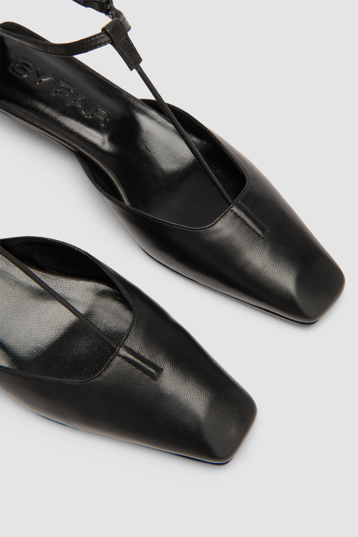 Tao Black Lamb Nappa Leather Kitten Heel