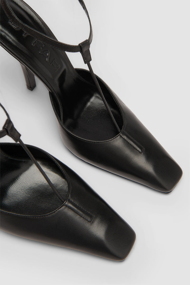 Tara Black Lamb Nappa Leather Pump