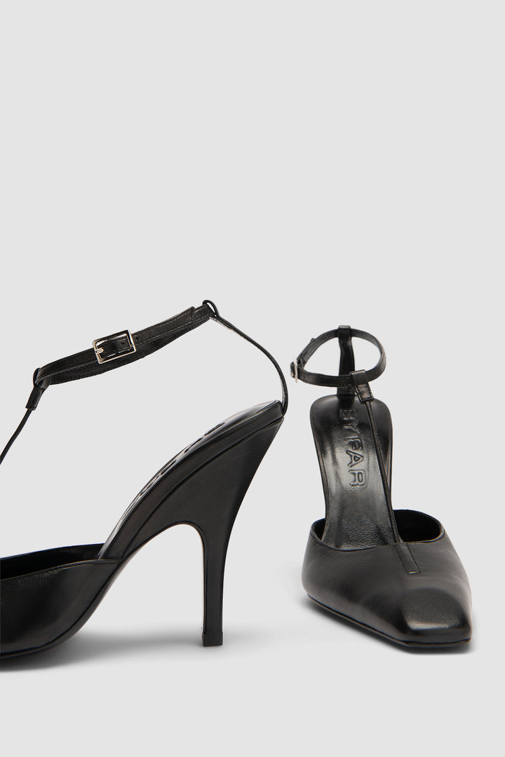 Tara Black Lamb Nappa Leather Pump