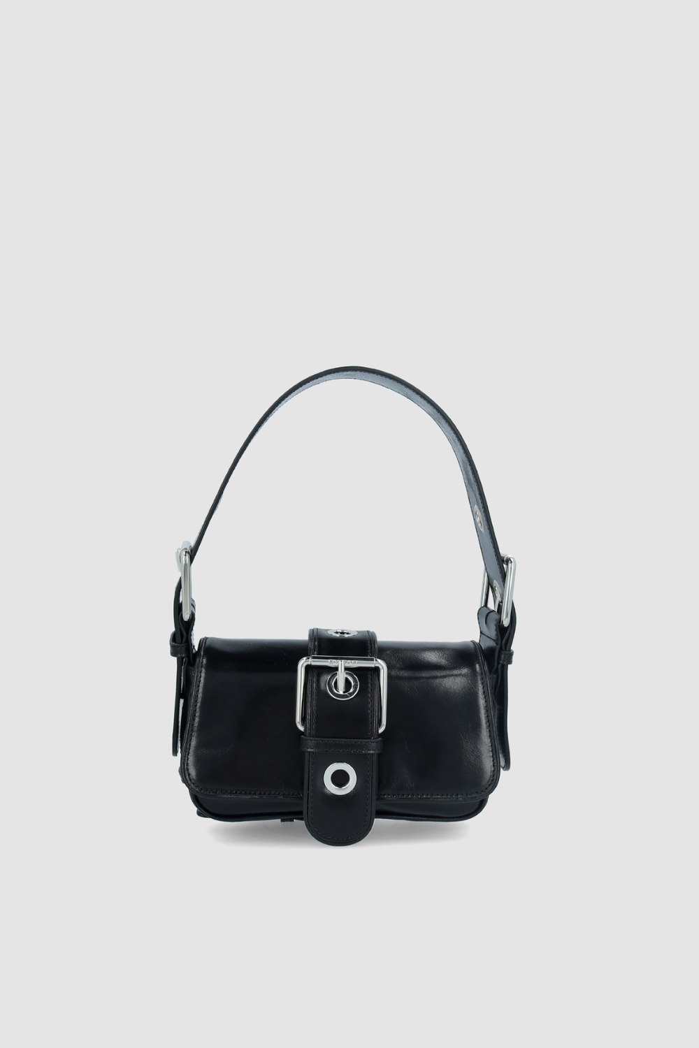 Eloise Black Creased Calf Leather Shoulder Bag