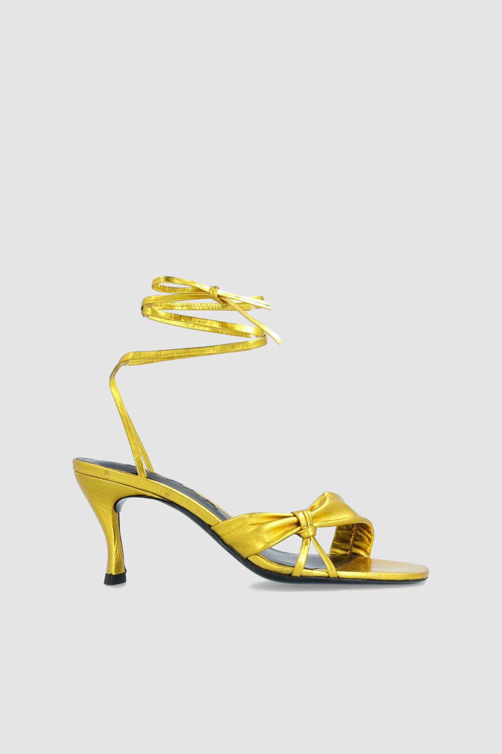 Layla Gold Eel Embossed Metallic Leather Sandal