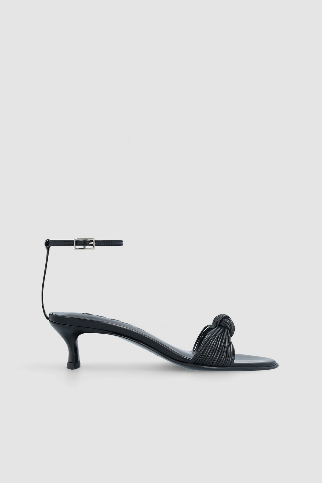 Egon Black Creased Calf Leather Sandal