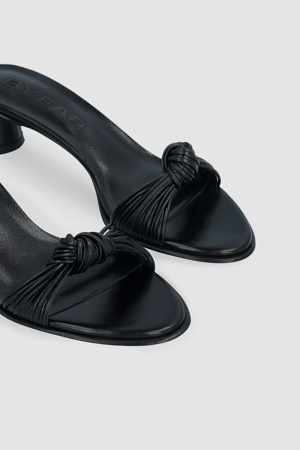 Egon Black Creased Calf Leather Sandal
