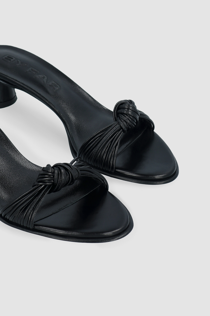 Egon Black Creased Calf Leather Sandal