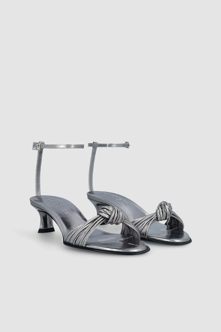 Egon Inox Eel Embossed Metallic Leather Sandal