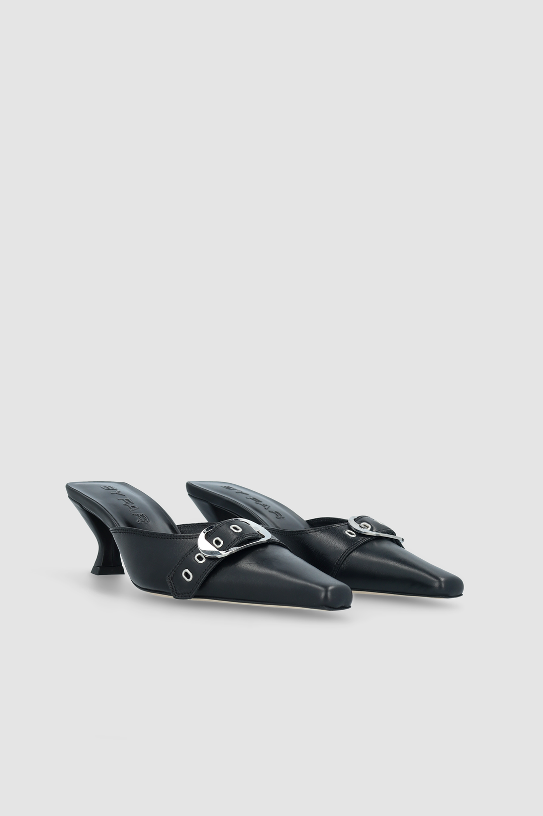 Evelyn Black Nappa Leather Slingback Pump