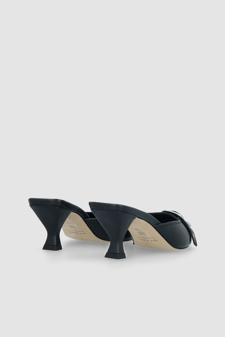 Evelyn Black Nappa Leather Slingback Pump