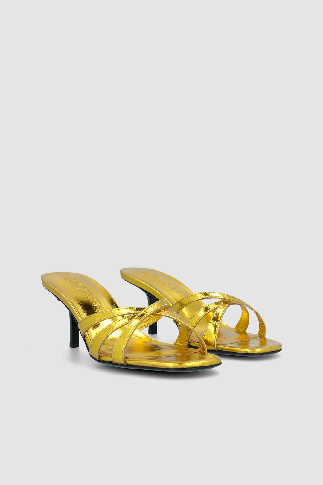 Julie Gold Eel Embossed Metallic Leather Mule