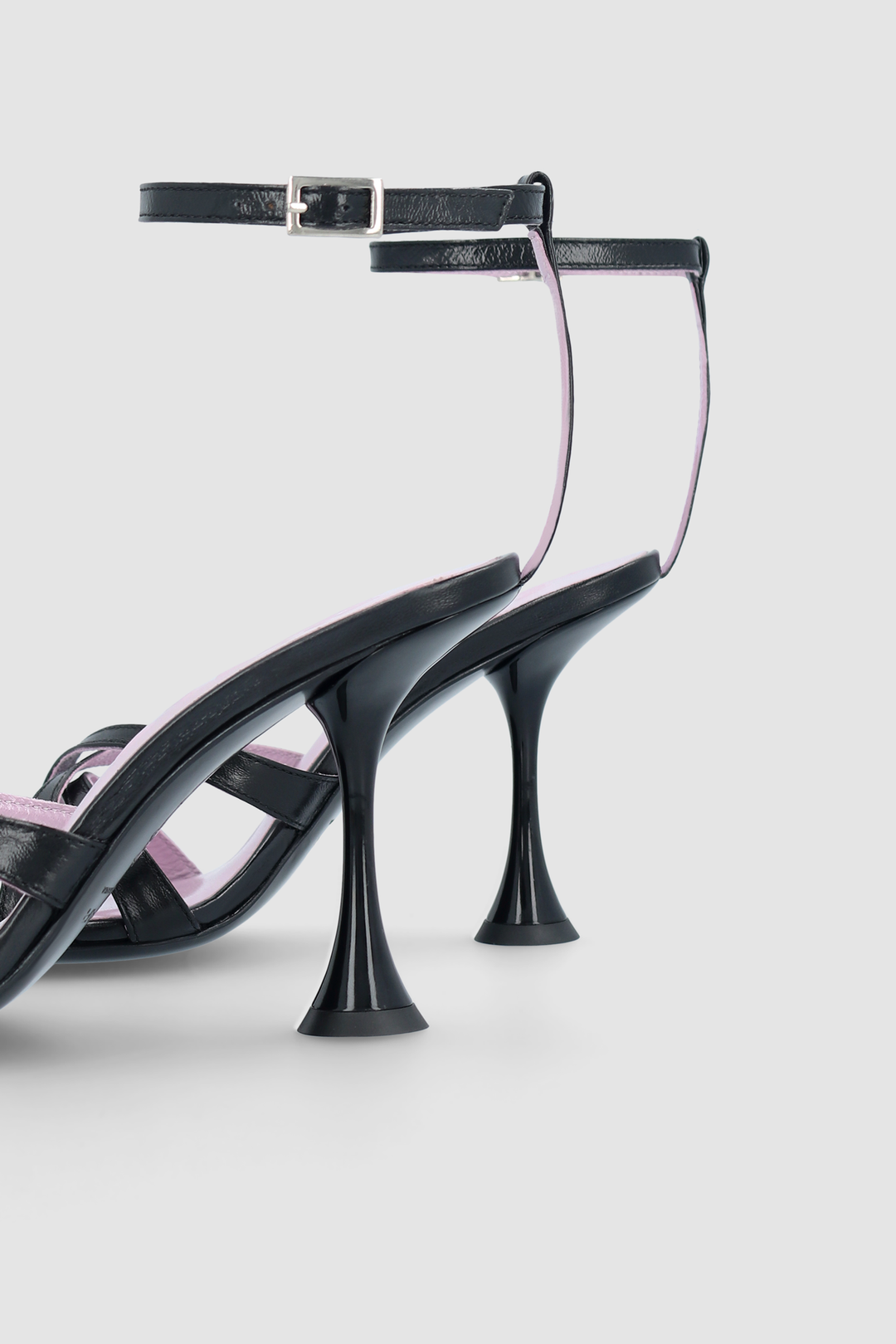 Juliette Black Creased Leather Sandal