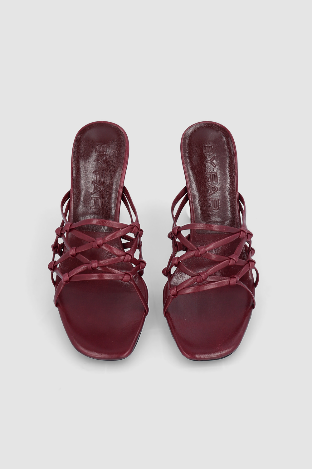 Malaya Sour Cherry Creased Calf Leather Mule