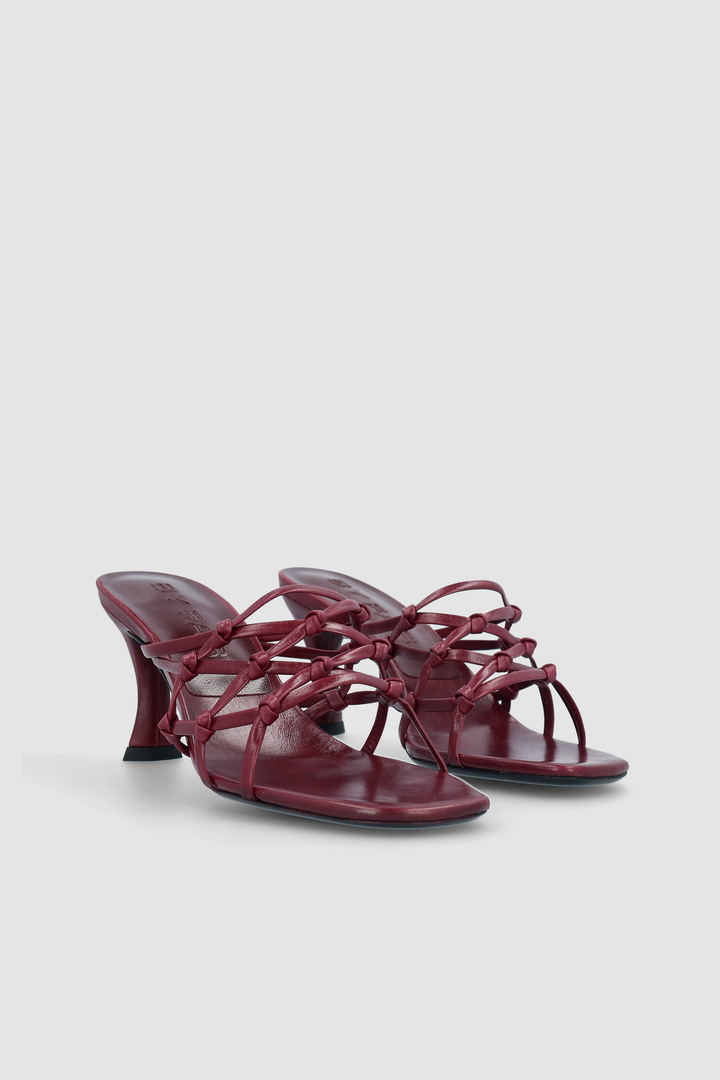 Malaya Sour Cherry Creased Calf Leather Mule