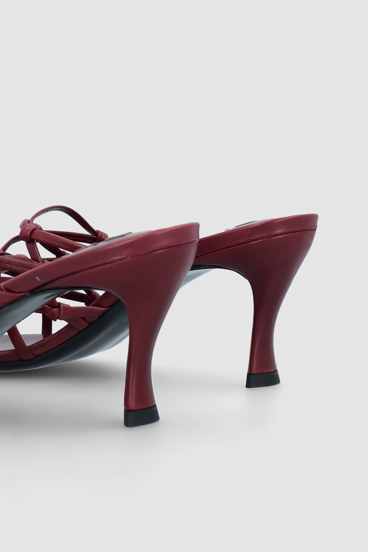 Malaya Sour Cherry Creased Calf Leather Mule