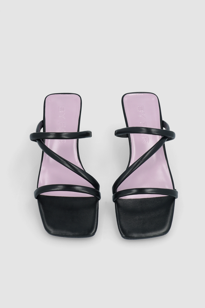 Morena Black Nappa Leather Mule