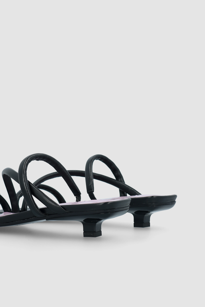 Morena Black Nappa Leather Mule