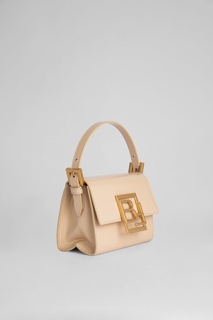 BY FAR: Fran Sand bag in brushed leather - Sand