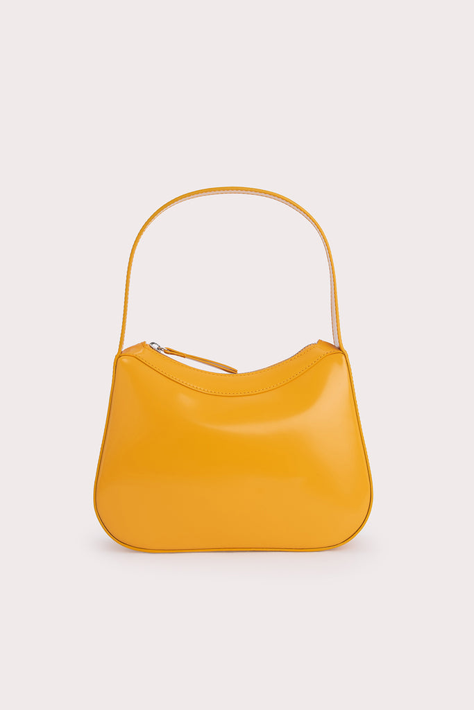 BY FAR Mini Semi Patent Leather Bag in Sunflower