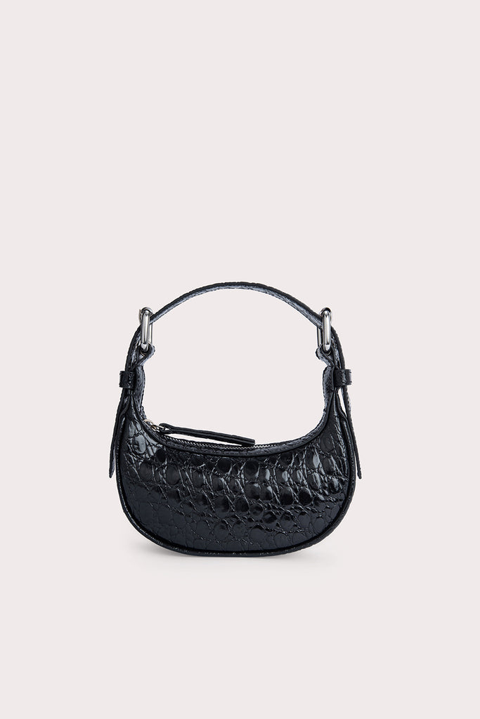 by Far | H.Lorenzo|Mini Soho Patent Leather Bag (MINI-SOHO-CHOCOLATE)
