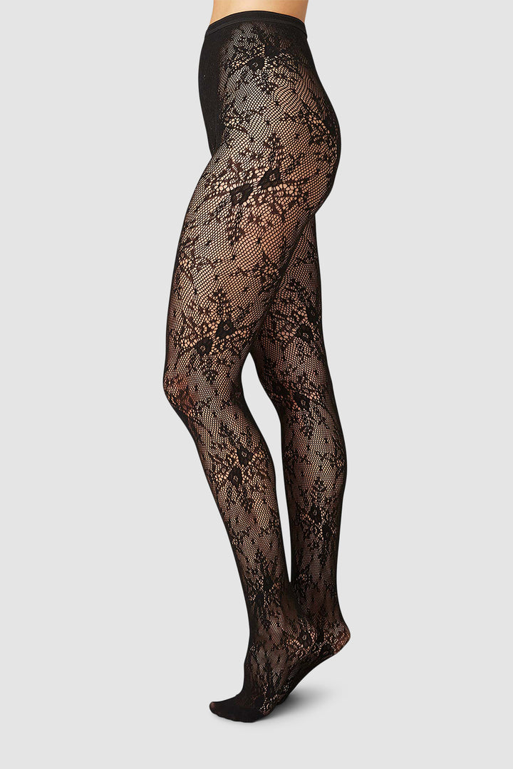 Rosa Lace Tights Black