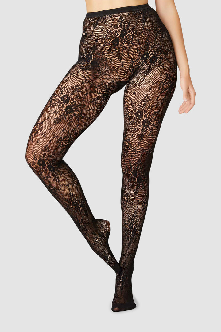 Rosa Lace Tights Black