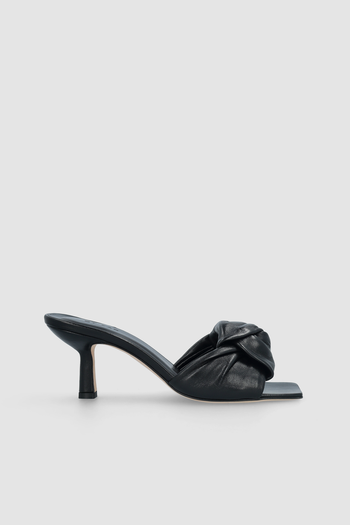 Lana Black Gloss Leather Mule