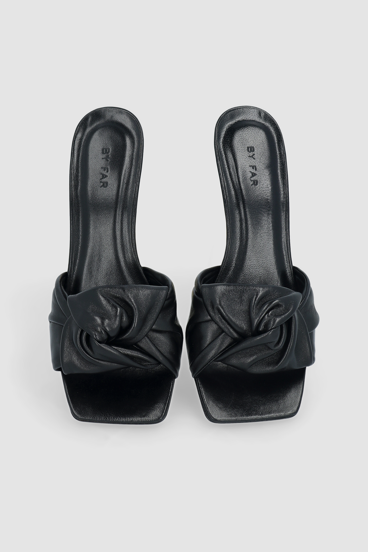 Lana Black Gloss Leather Mule
