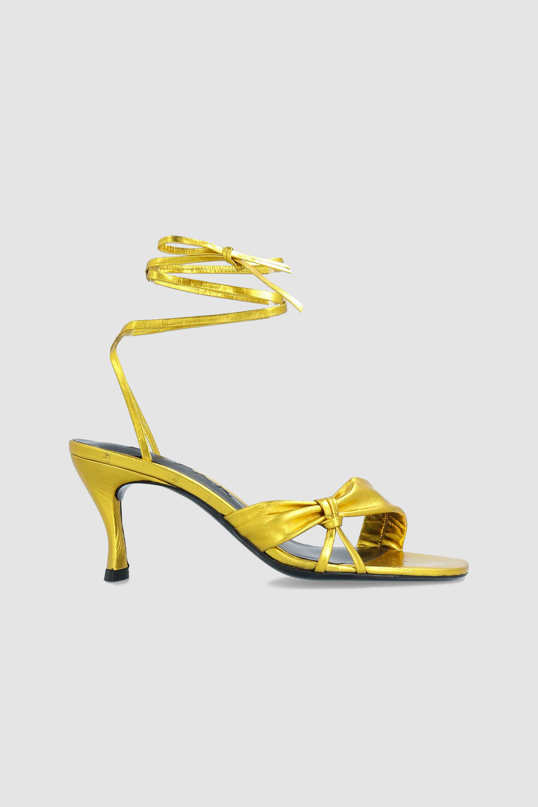 Layla Gold Eel Embossed Metallic Leather Sandal